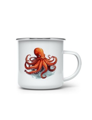 Enamel Camping Mug - Octopus - 350ml