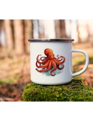 Enamel Camping Mug - Octopus - 350ml