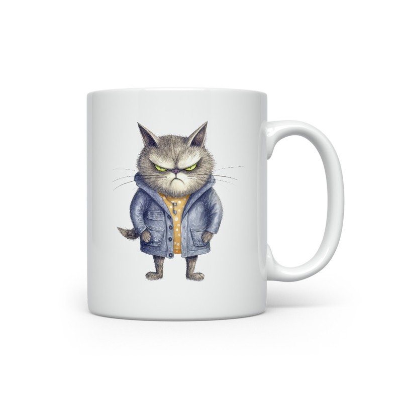 Ceramic Mug - Crazy Cat - 300ml