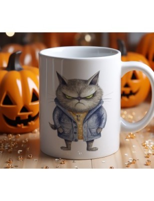 Ceramic Mug - Crazy Cat - 300ml