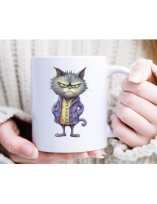 Ceramic Mug - Crazy Cat - 300ml