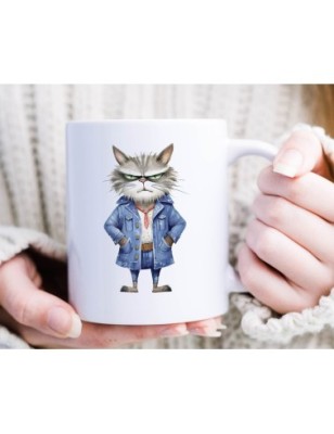 Ceramic Mug - Crazy Cat - 300ml