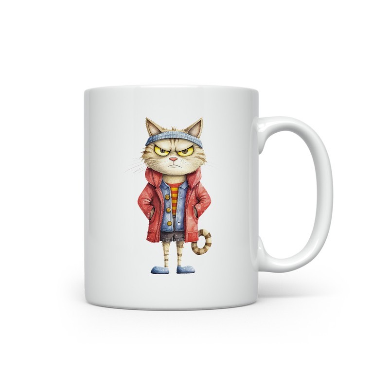 Ceramic Mug - Crazy Cat - 300ml