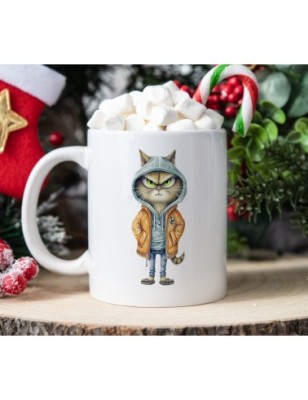 Ceramic Mug - Crazy Cat - 300ml