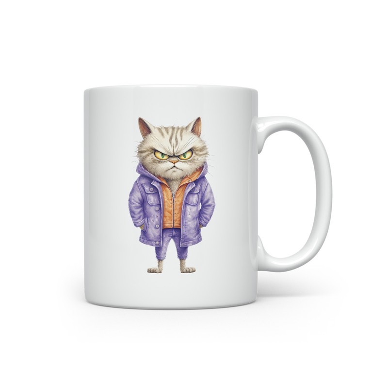 Ceramic Mug - Crazy Cat - 300ml