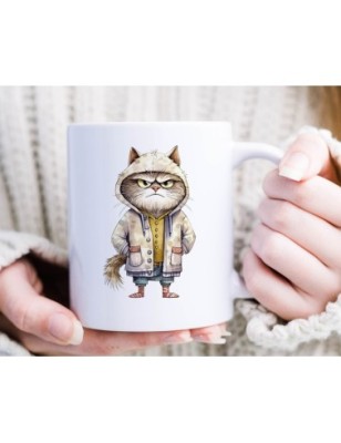 Ceramic Mug - Crazy Cat - 300ml
