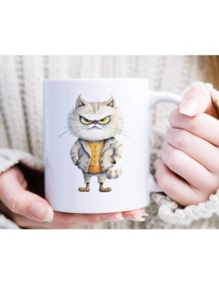 Ceramic Mug - Crazy Cat - 300ml
