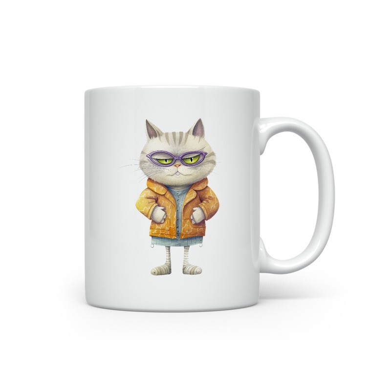 Ceramic Mug - Crazy Cat - 300ml