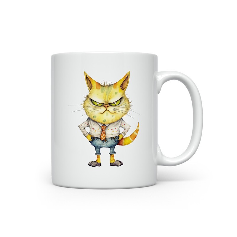 Ceramic Mug - Crazy Cat - 300ml