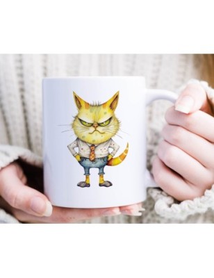 Ceramic Mug - Crazy Cat - 300ml